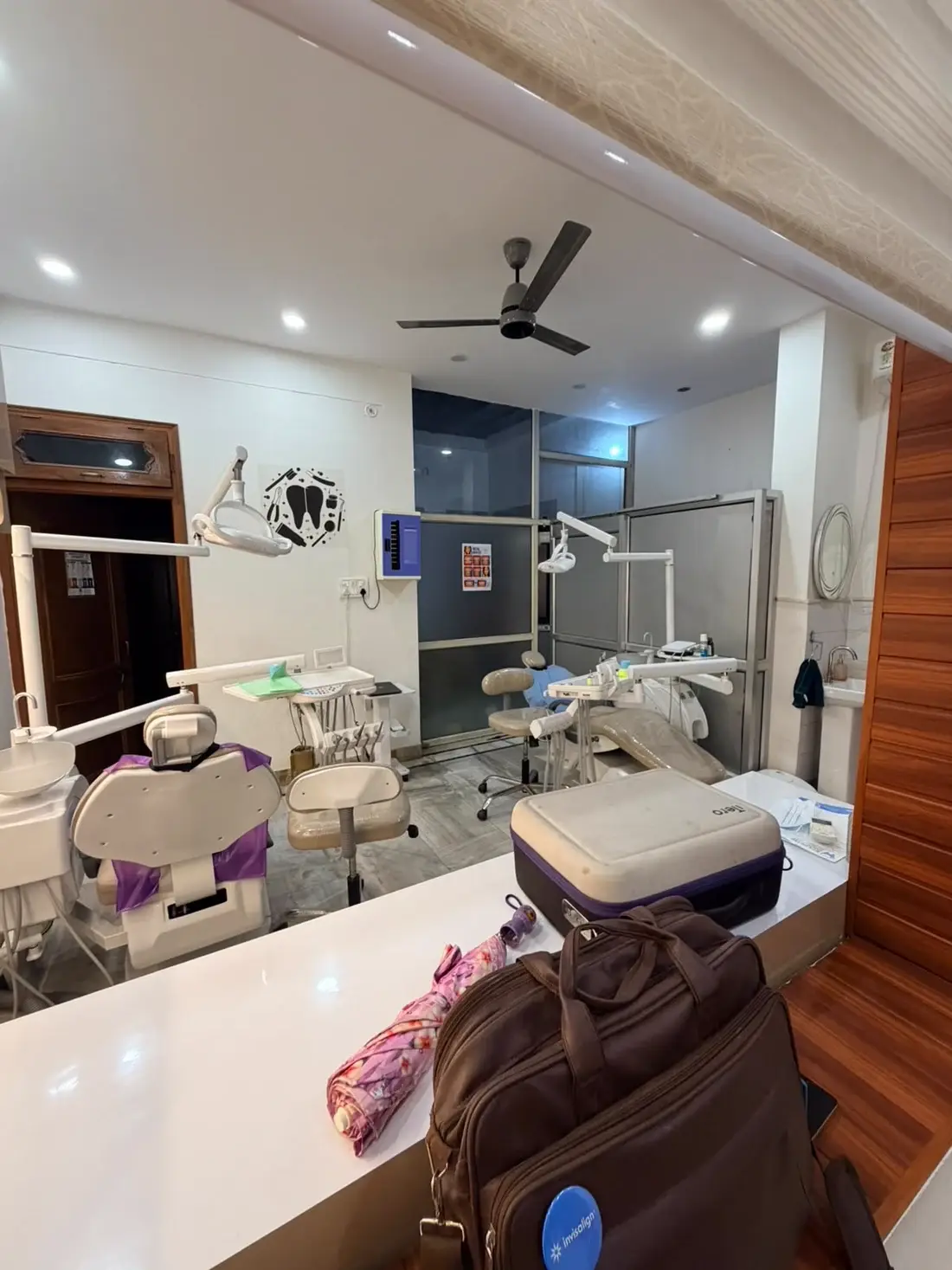 Treatment room with dental chairs at Eclectic Dental Care, Prayagraj